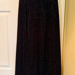 Cider Black Maxi Skirt with Silver Dots